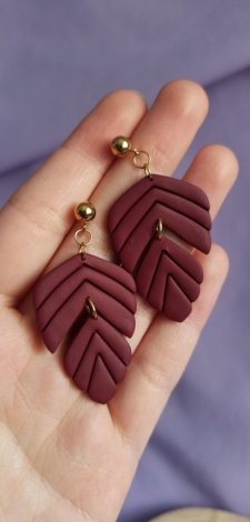 Kolczyki z gliny polimerowej piórka