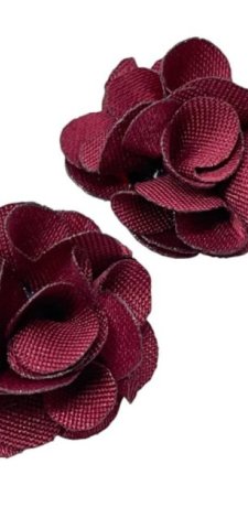 Materiałowe kolczyki z bordowymi kwiatami c1200