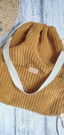 Workoplecak 2w1 sztruks musztarda