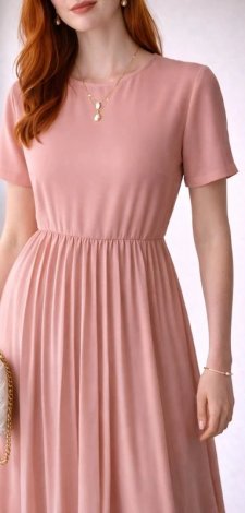 Plisowana sukienka midi maxi pudrowy róż elegancka wesele