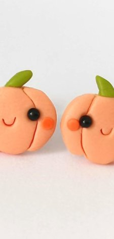 Kolczyki dynie Kawaii