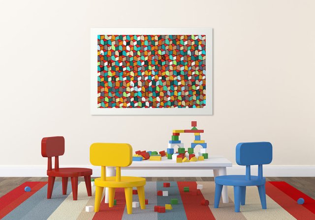 OBRAZ NA PŁÓTNIE 70x50cm DOMKI 02-1