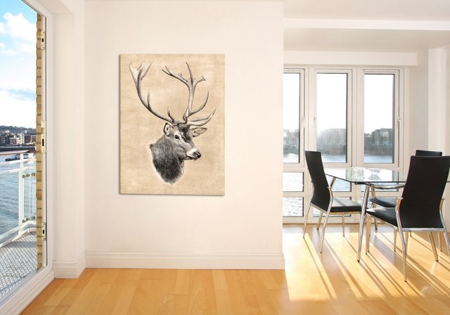 OBRAZ NA PŁÓTNIE 80x60cm   JELEŃ 02-44
