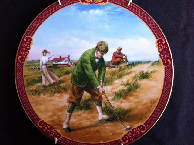 Royal Worcester Golf kolekcjonerski talerz porcelanowy