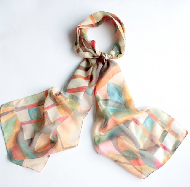 Kolorowy wzorzysty szal