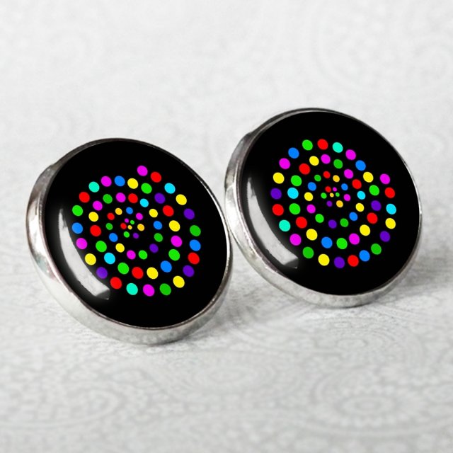 SPIRALA wkrętki kolorowe kropki w spirali