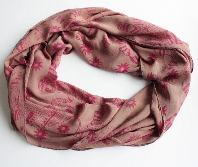 Szal vintage słonie