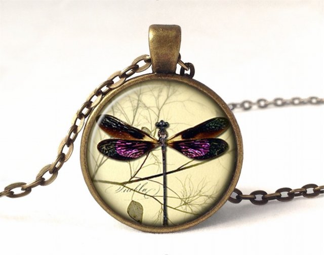 Ważka - medalion z łańcuszkiem - Egginegg