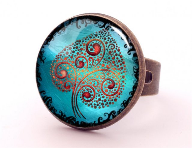 Drzewo miłości - pierścionek regulowany - Egginegg