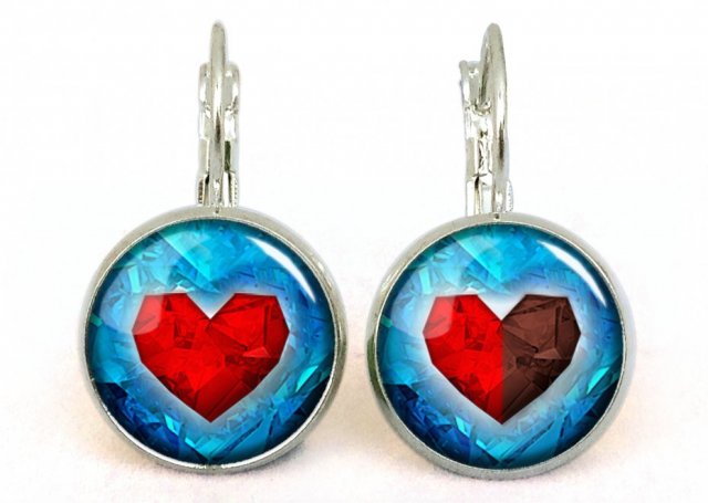 Serce - małe kolczyki wiszące - Egginegg