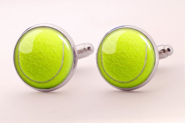 Piłka tenisowa - spinki do mankietów - Egginegg
