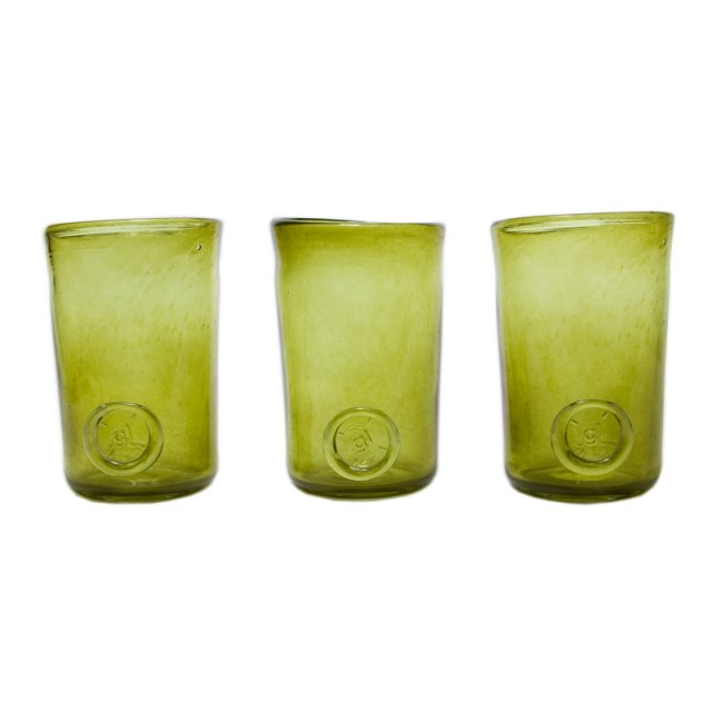 Zestaw 3 szklanek oliwkowych TRIO