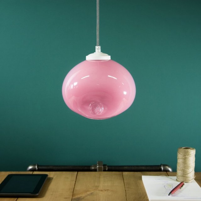 lampa wisząca szklana MEDUSE royal pink