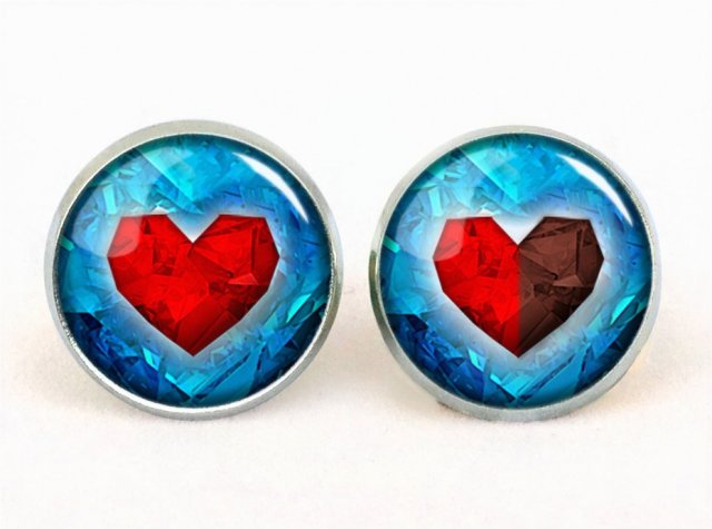 Serce - kolczyki sztyfty - Egginegg
