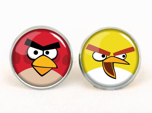 Angry Birds - kolczyki sztyfty - Egginegg