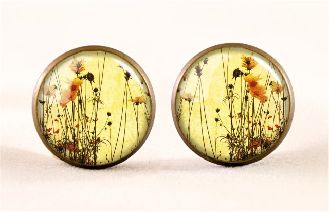 Polne kwiaty - kolczyki sztyfty - Egginegg