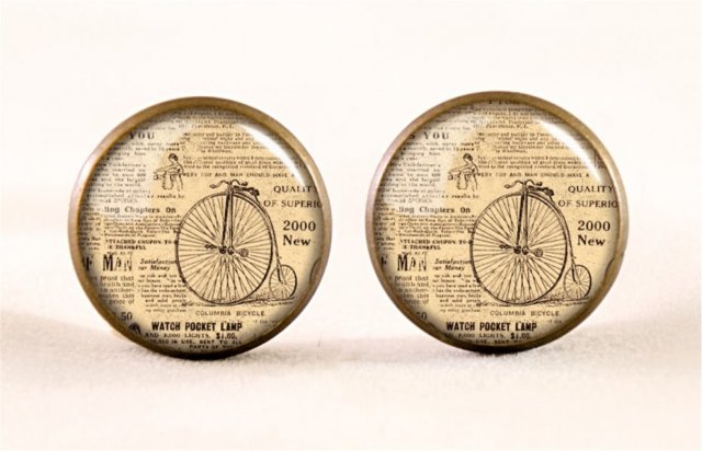 Stara gazeta - kolczyki sztyfty - Egginegg