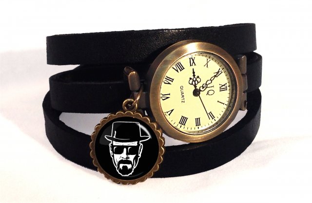 Heisenberg - zegarek / bransoletka na skórzanym pasku - Egginegg