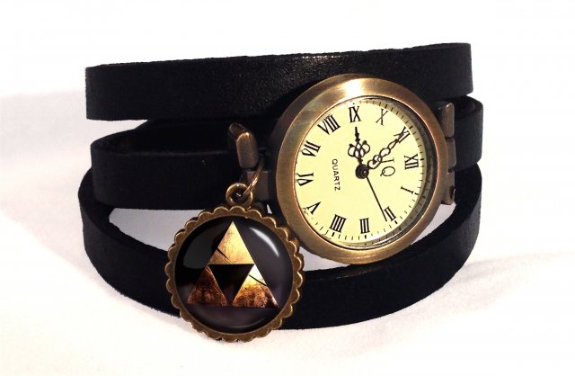 Triforce - zegarek / bransoletka na skórzanym pasku - Egginegg