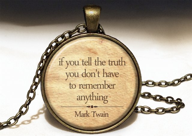 Mark Twain - duży medalion z łańcuszkiem - Egginegg