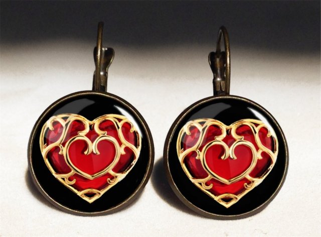 Serca - duże kolczyki wiszące - Egginegg