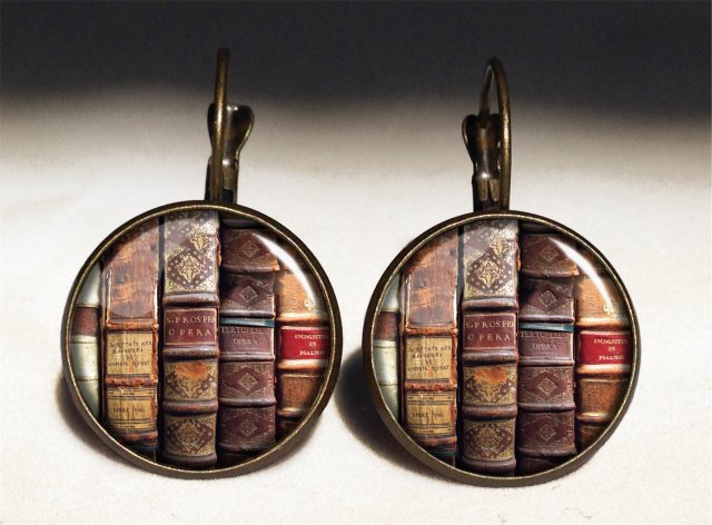 Biblioteka - duże kolczyki wiszące - Egginegg