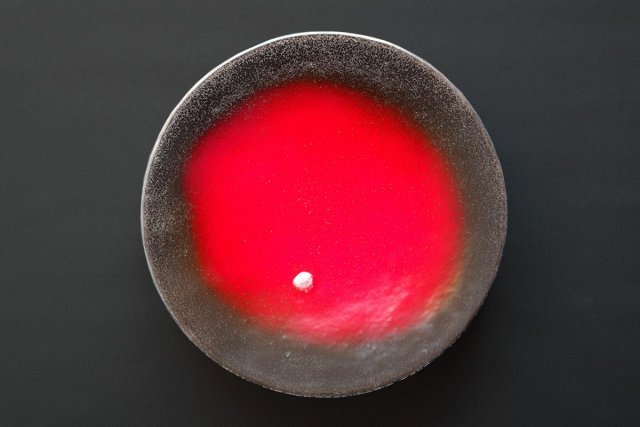 TALERZ SZKLANA PATERA OKRĄGŁA BORDO 37 CM