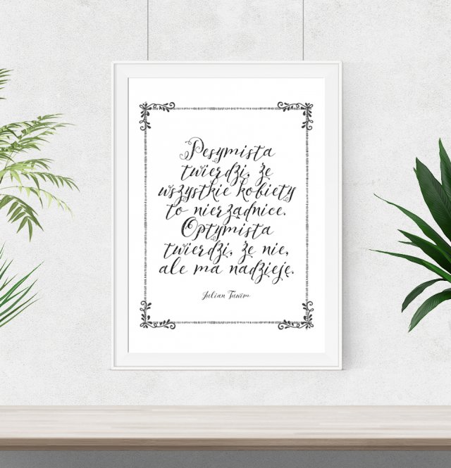 Plakat cytat Julian Tuwim o mężczyznach - A3