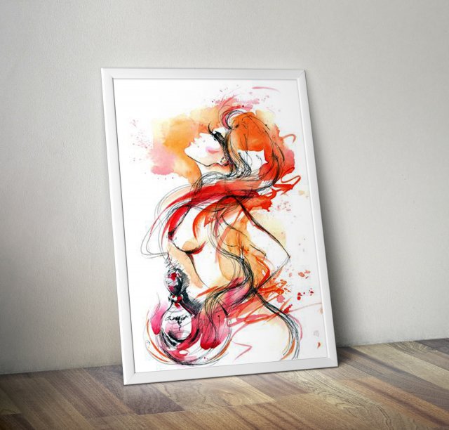 Plakat Kobieta z perfumą w ramie