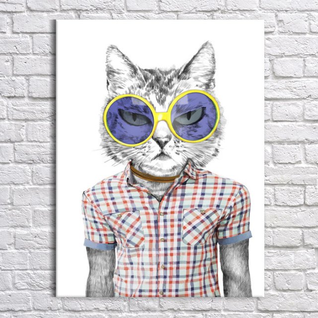 OBRAZ NA PŁÓTNIE 80x60cm KOCUR