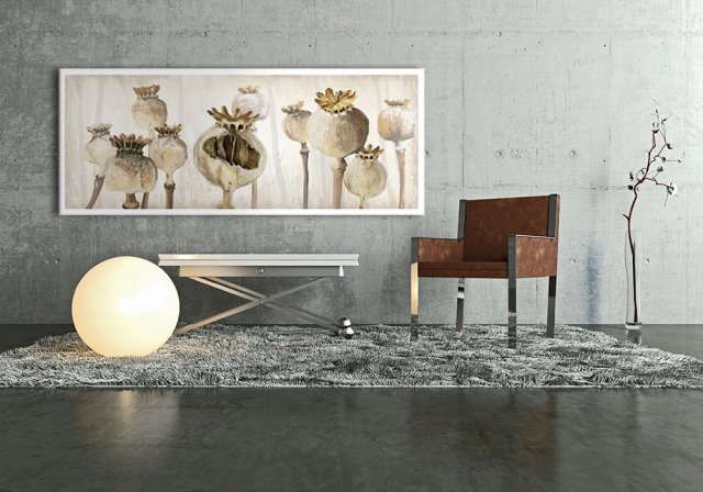 OBRAZ NA PŁÓTNIE 150x60cm MAKÓWKI