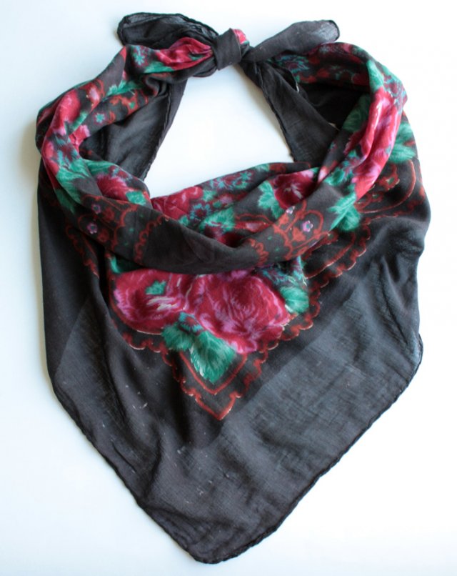 Różana miękka chusta vintage