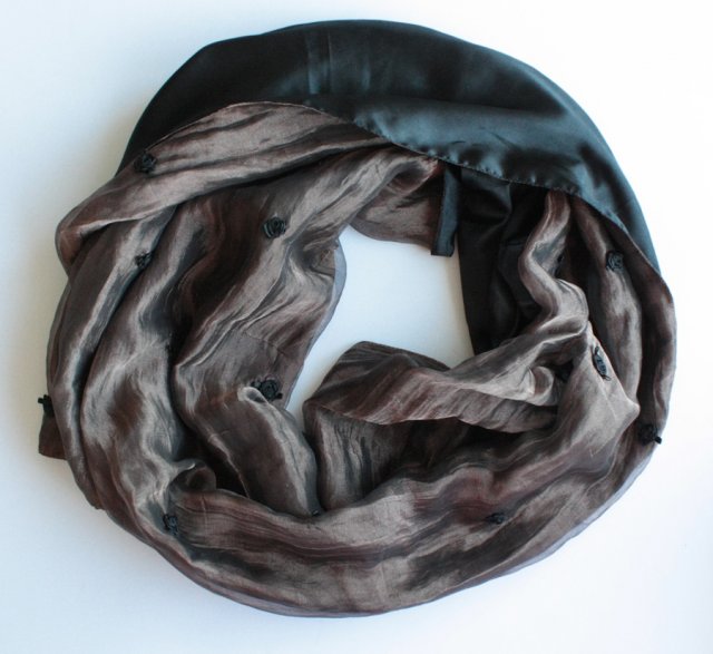 Dwuwarstwowy wyjątkowy szal róże