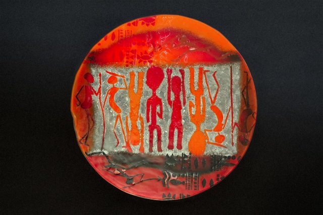 szklany TALERZ PATERA OKRĄGŁA AFRYKA 54 CM