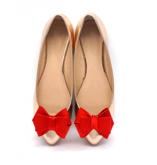 Kokardki 3D Red - klipsy do butów Coquet