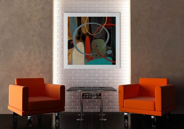 OBRAZ NA PŁÓTNIE70x70cm  ABSTRAKCJA 02-10