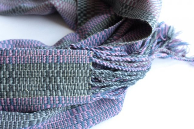 ciekawa struktura szal vintage Duży efektowny