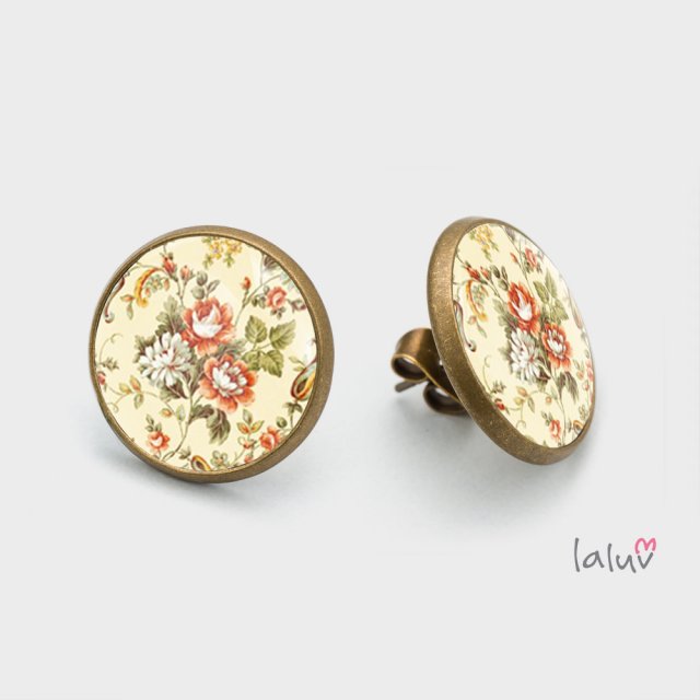 Kolczyki sztyfty RETRO ROSES