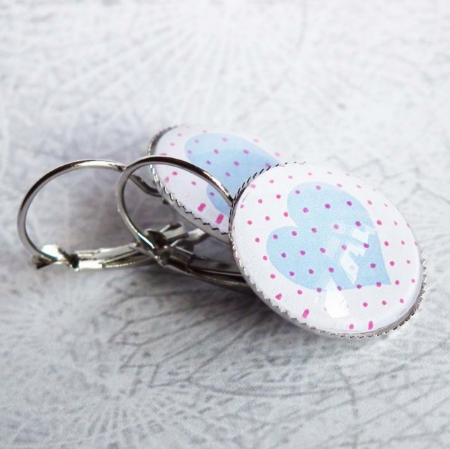 SERDUSZKA kolczyki z  grafiką