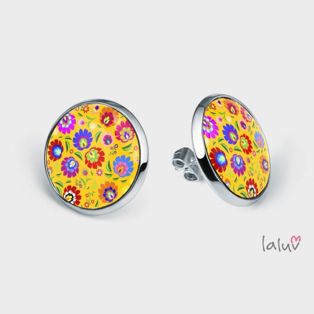 Kolczyki sztyfty SŁOWIAŃSKIE SŁONECZNE