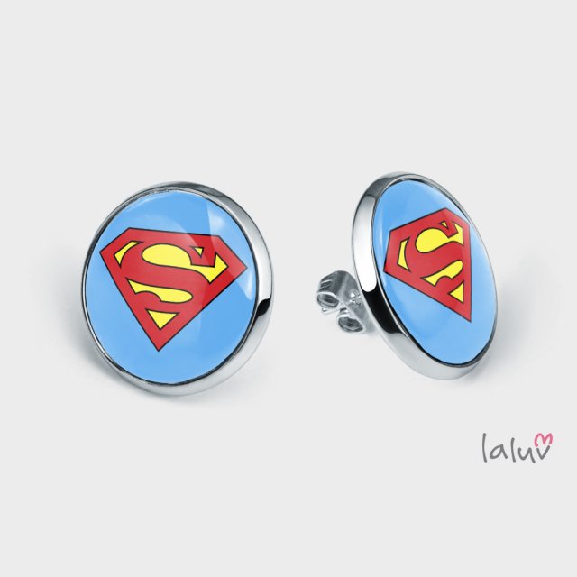 Kolczyki sztyfty SUPERMAN