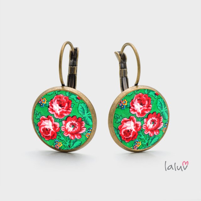 Kolczyki wiszące GREEN ROSES