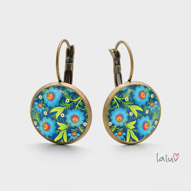 Kolczyki wiszące MODRA ŁĄCZKA