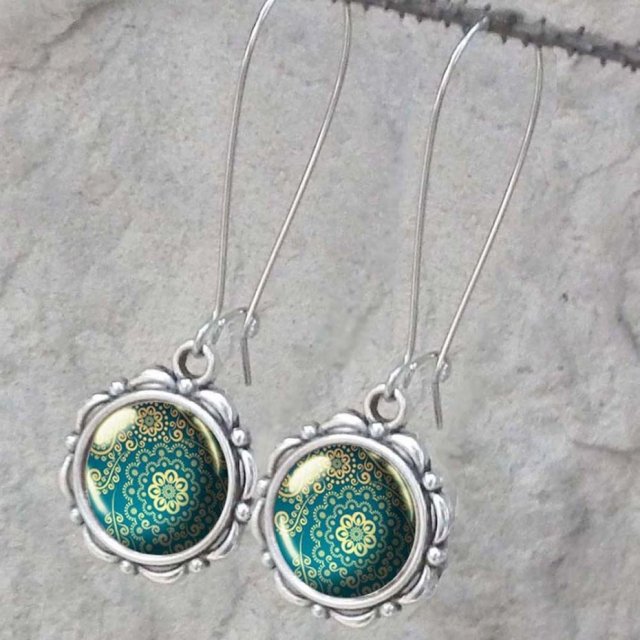 orient azure Stylowe kolczyki wiszące