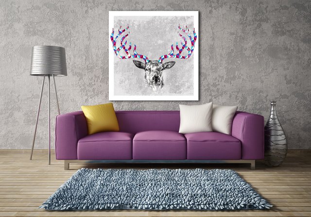 OBRAZ NA PŁÓTNIE 80x80cm  SKANDYNAWSKI 02-84