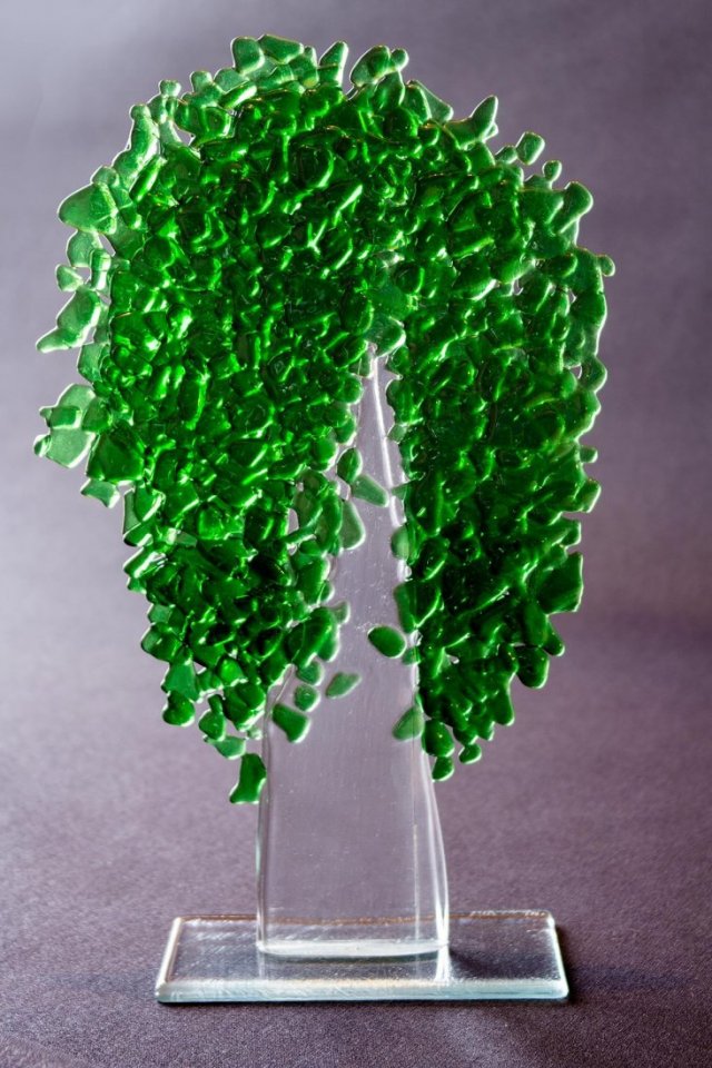 Statuetka DRZEWKO ZIELONE granulat gruby 31 cm figurka