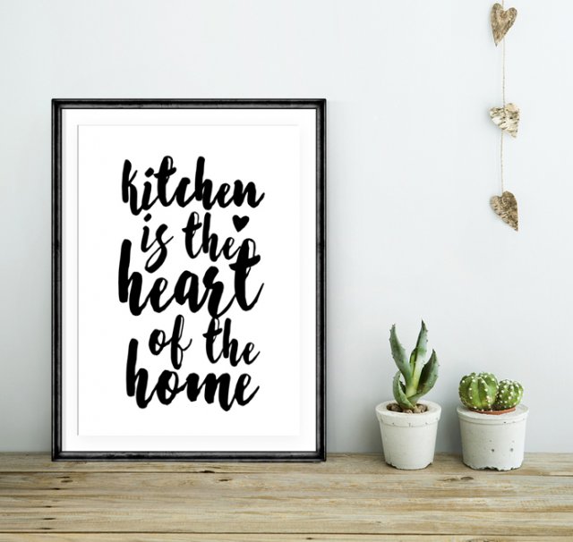 PLAKAT–.kitchen is the heart of the home-.A3