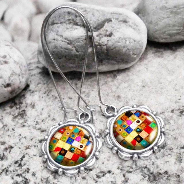 ARTISTIC MOSAIC Stylowe kolczyki wiszące