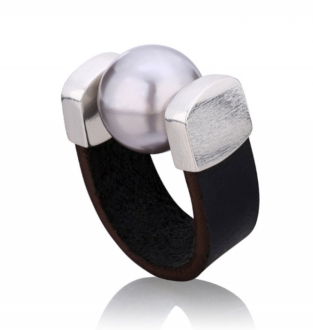 Pierścionek Grey Pearl Ring