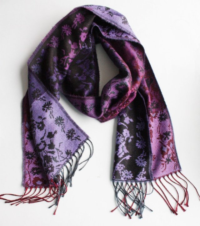 Dwustronny ciepły szal vintage